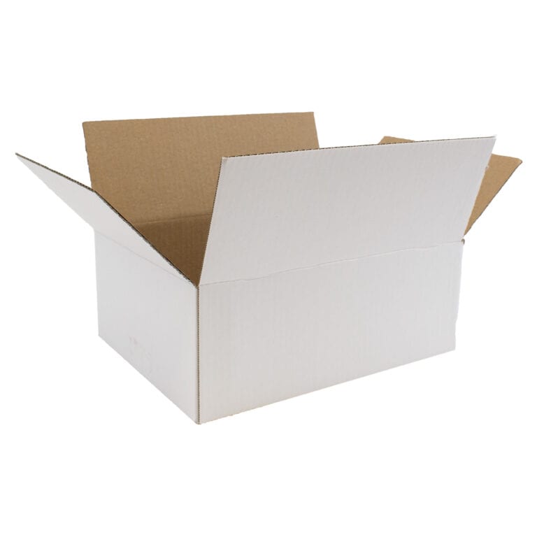 SW13 305x229x114mm Single Wall White Cardboard Shipping Box 1