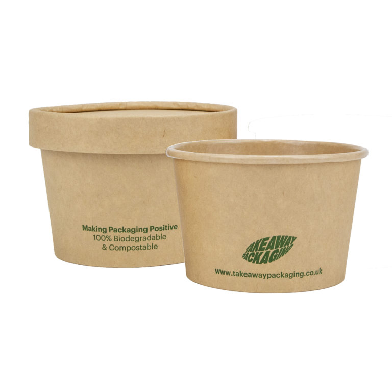 8oz Branded Kraft Eco Soup Bowl Compostable Food Packaging TP3861 copy