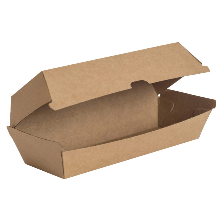 208x70x51mm Hotdog Box Kraft Compostable Food Packaging EW1028 copy
